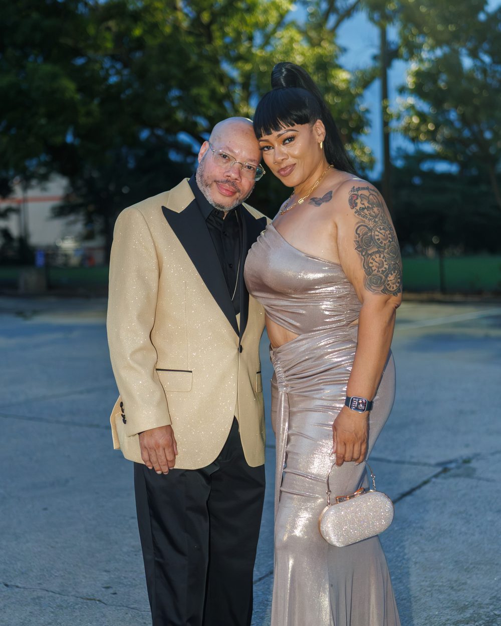 Couple sharing a close portrait at a 50th birthday celebration